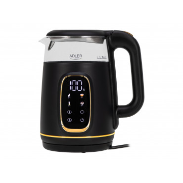 Adler Kettle with LED Display | AD 1305 | Electric | 2200 W | 1.7 L | Plastic | 360 rotational base | Black/Gold