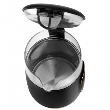 Adler Kettle with LED Display | AD 1305 | Electric | 2200 W | 1.7 L | Plastic | 360 rotational base | Black/Gold