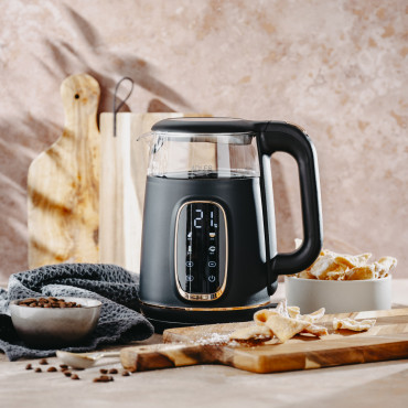 Adler Kettle with LED Display | AD 1305 | Electric | 2200 W | 1.7 L | Plastic | 360 rotational base | Black/Gold