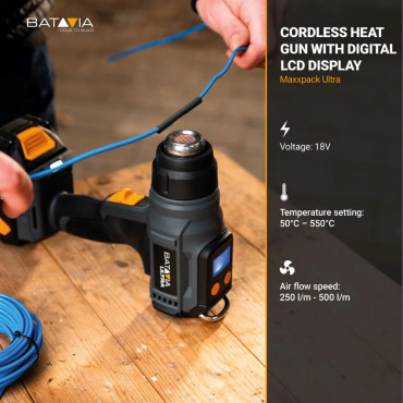 Batavia B.V. 18V Cordless Heat Gun with Digital LCD Display (battery and charger not included)