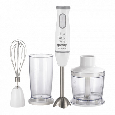 Gorenje | Blender | HBC564QW | Hand Blender | 560 W | Number of speeds Variable | Chopper | White