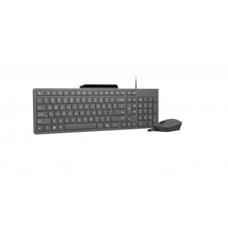 Lenovo Accessories 310 USB-A Wired Combo - US English | Lenovo Keyboard and Mouse | Wired with Phone holder | EN
