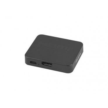 Lanberg Splitter video HDMI to 2X HDMI 4K, USB-C Port, Black | SPV-HDMI-1002