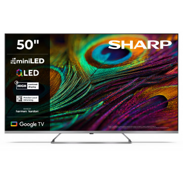 Sharp 4K QLED MiniLED TV | 50JP7265E | 50 | Smart TV | Google TV | UHD | Silver