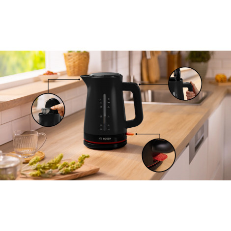 Bosch Kettle | TWK3M123 MyMoment | Electric | 2400 W | 1.7 L | Plastic | 360 rotational base | Black
