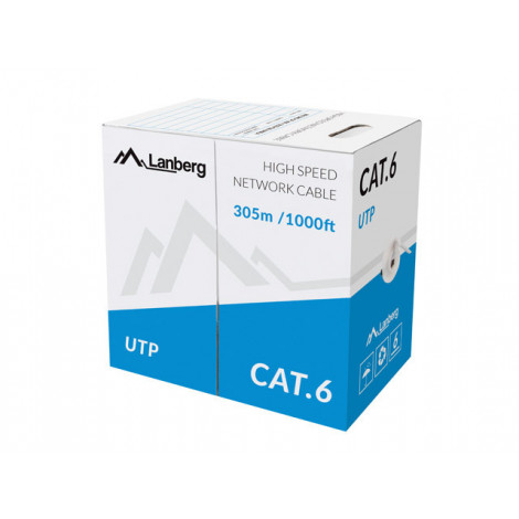 Lanberg | LAN Cable Cat.6 UTP Solid CU CPR + Fluke Passed | LCU6-11CU-0305-S