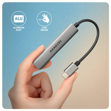 AXAGON ALU STRIP USB-C 4 port hub | HUE-STC