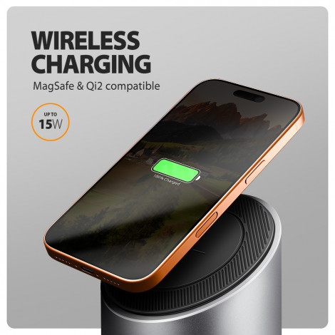 AXAGON USB-C 10Gbps Wireless Charging 9in1 hub | HMC-WL9