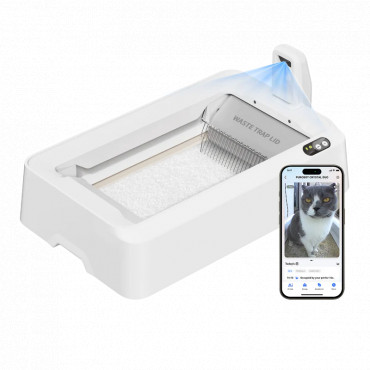 PETKIT Purobot Crystal Duo with Camera Self-Cleaning Cat Litter Box | White