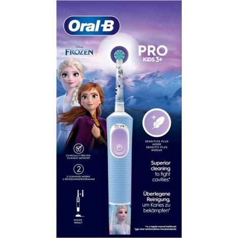 Oral-B Electric Toothbrush | Vitality Pro Frozen | Rechargeable | For children | Number of brush heads included 1 | Number of te