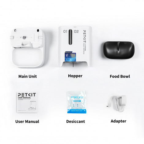 PETKIT YumShare Dual-hopper 2 Automatic Feeder with Camera | Capacity 5 L | Material ABS, 304 stainless steel | White