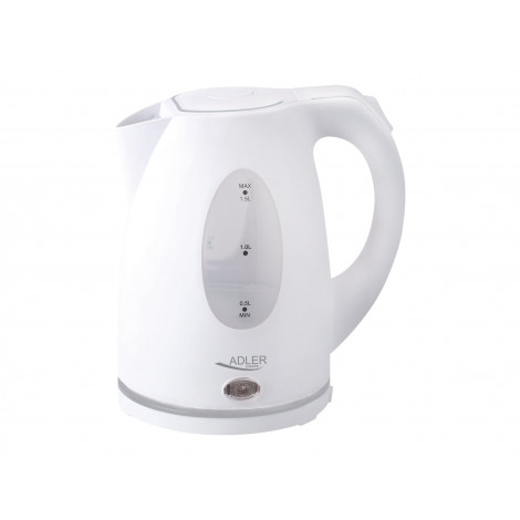 Adler | Kettle | AD 1207 | Standard | 2000 W | 1.5 L | Plastic | 360 rotational base | White
