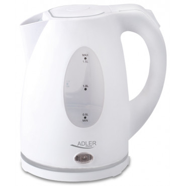 Adler | Kettle | AD 1207 | Standard | 2000 W | 1.5 L | Plastic | 360 rotational base | White