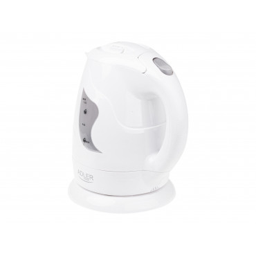 Adler | Kettle | AD 08 | Standard | 850 W | 1 L | Plastic | 360 rotational base | White
