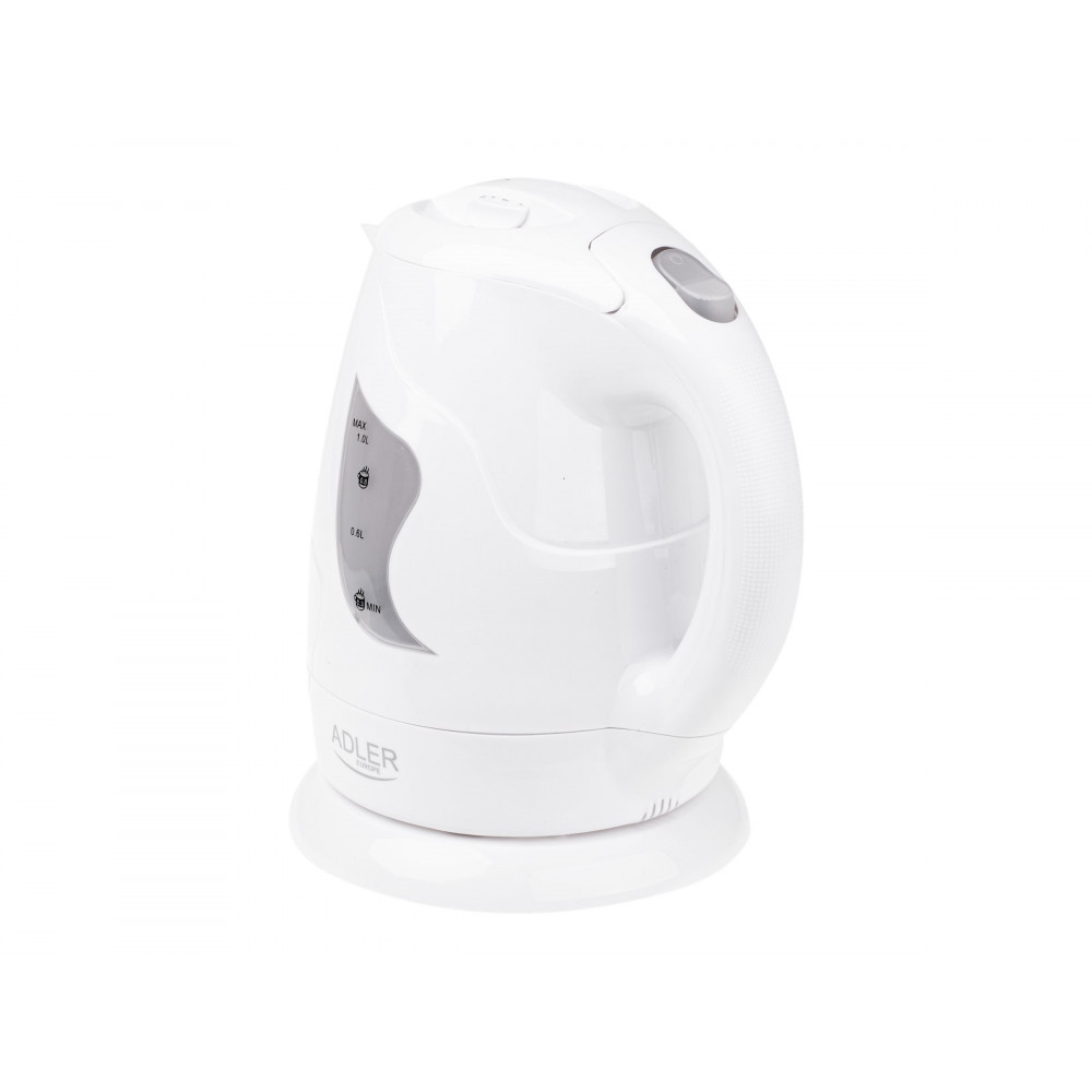 Adler | Kettle | AD 08 | Standard | 850 W | 1 L | Plastic | 360 rotational base | White