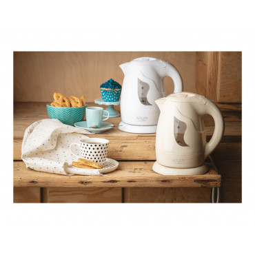 Adler | Kettle | AD 08 | Standard | 850 W | 1 L | Plastic | 360 rotational base | White