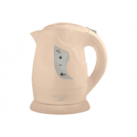 Adler | Kettle | AD 08 b | Standard | 850 W | 1 L | Plastic | 360 rotational base | Beige