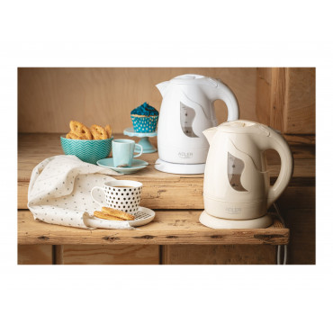 Adler | Kettle | AD 08 b | Standard | 850 W | 1 L | Plastic | 360 rotational base | Beige