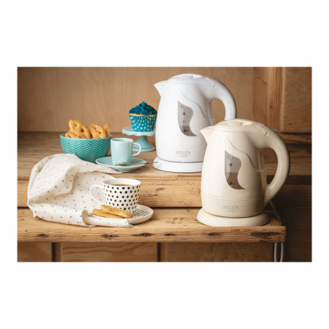 Adler | Kettle | AD 08 b | Standard | 850 W | 1 L | Plastic | 360 rotational base | Beige
