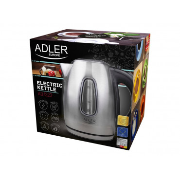 Adler | Kettle | AD 1223 | Standard | 2200 W | 1.7 L | Stainless steel | 360 rotational base | Stainless steel
