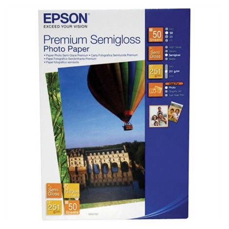 Epson Premium Semigloss Photo Paper 10x15cm, 251g/m2, 50 sheets