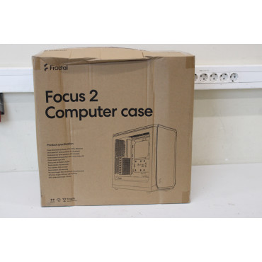 SALE OUT. Fractal Design | Focus 2 | Side window | RGB Black TG Clear Tint | Midi Tower | DAMAGED PACKAGING | Power supply inclu