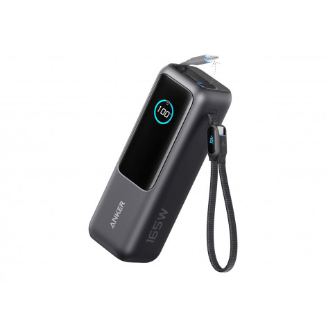 Anker Zolo Powerbank | A1695H11 | 25000 mAh | Built-In USB-C and Retractable Cable) | Grey