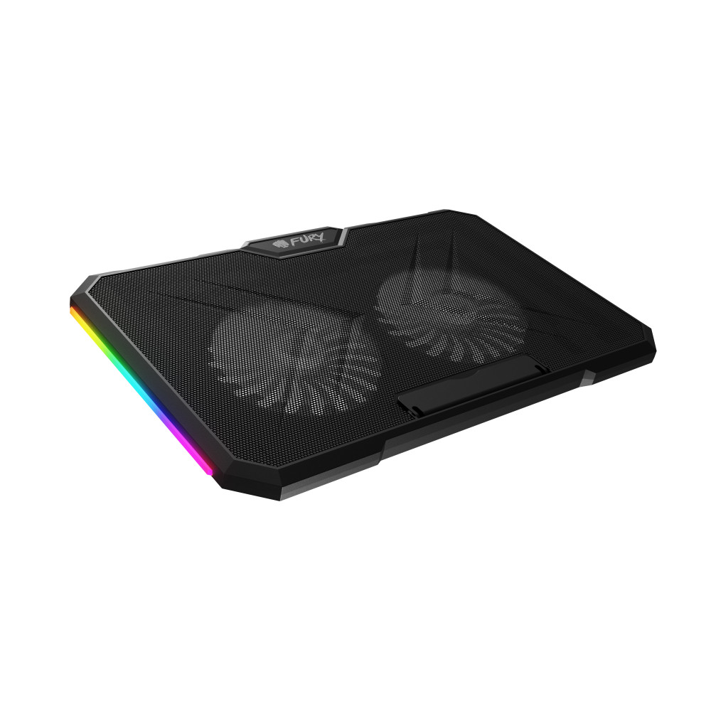 Genesis Laptop Cooler Cooling Pad Fury Gunbai G3 Fans, RGB LED Light, 2 USB, 14.1-17.3"