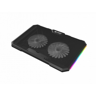 Genesis Laptop Cooler Cooling Pad Fury Gunbai G3 Fans, RGB LED Light, 2 USB, 14.1-17.3"