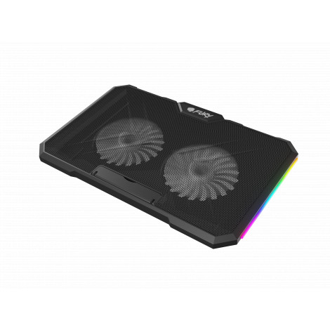 Genesis Laptop Cooler Cooling Pad Fury Gunbai G3 Fans, RGB LED Light, 2 USB, 14.1-17.3"