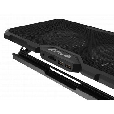 Genesis Laptop Cooler Cooling Pad Fury Gunbai G3 Fans, RGB LED Light, 2 USB, 14.1-17.3"