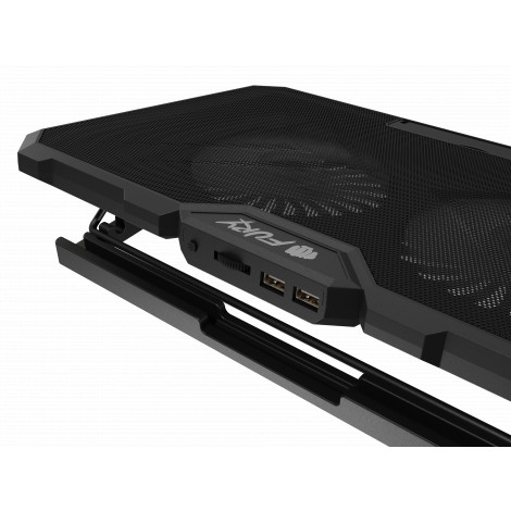 Genesis Laptop Cooler Cooling Pad Fury Gunbai G3 Fans, RGB LED Light, 2 USB, 14.1-17.3"