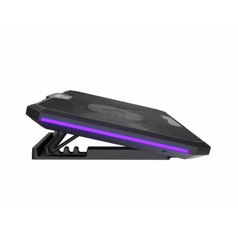 Genesis Laptop Cooler Cooling Pad Fury Gunbai G3 Fans, RGB LED Light, 2 USB, 14.1-17.3"