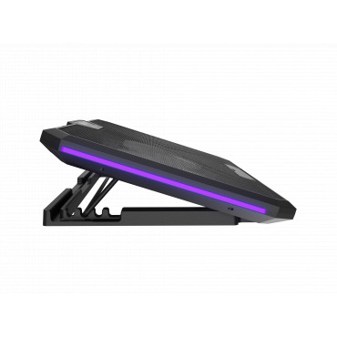 Genesis Laptop Cooler Cooling Pad Fury Gunbai G3 Fans, RGB LED Light, 2 USB, 14.1-17.3"