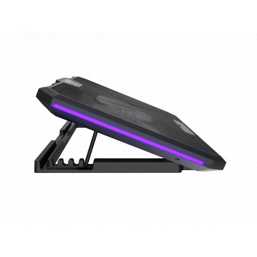 Genesis Laptop Cooler Cooling Pad Fury Gunbai G3 Fans, RGB LED Light, 2 USB, 14.1-17.3"