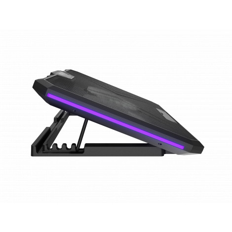 Genesis Laptop Cooler Cooling Pad Fury Gunbai G3 Fans, RGB LED Light, 2 USB, 14.1-17.3"