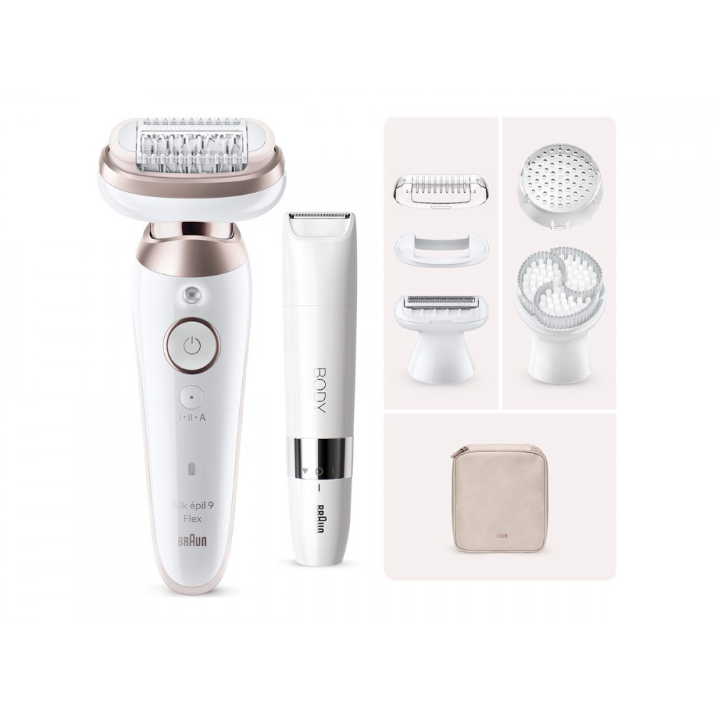 Braun Epilator | SES9-360 Silk épil 9 Flex 3D | Operating time (max) 50 min | Number of power levels 1 | Wet & Dry | White/Rose
