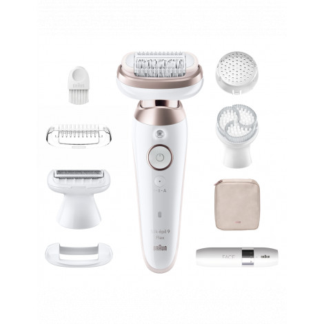 Braun Epilator | SES9-360 Silk épil 9 Flex 3D | Operating time (max) 50 min | Number of power levels 1 | Wet & Dry | White/Rose