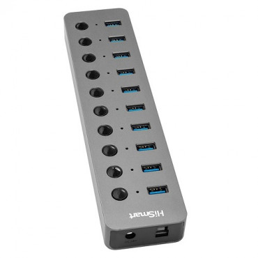 Adapteris USB Type-A 3.0 - 10 x USB 3.0 su jungikliais