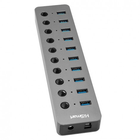 Adapteris USB Type-A 3.0 - 10 x USB 3.0 su jungikliais