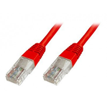 CAT 5e U-UTP | Patch cord | PVC AWG 26/7 | Boots with kink protection, strain relief and latch protection | Red | 0.5 m | Modula
