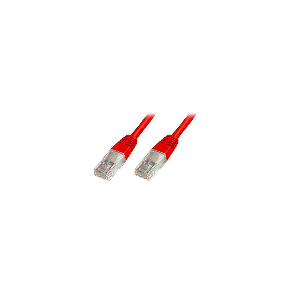 CAT 5e U-UTP | Patch cord | PVC AWG 26/7 | Boots with kink protection, strain relief and latch protection | Red | 0.5 m | Modula