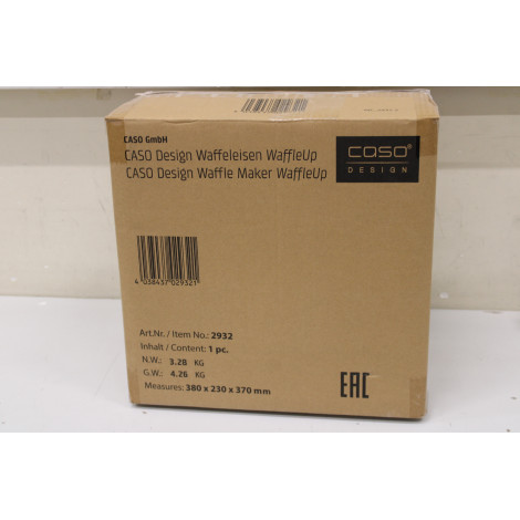 SALE OUT. Caso WaffleUp Waffle Maker, 800 W, Stainless Steel, DAMAGED PACKAGING | Caso WaffleUp | Waffle Maker | 800 W | Number 