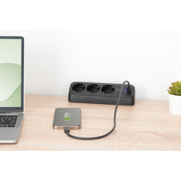 Digitus 3-way office socket strip with 2x USB-A and 1x USB-C connections | DA-70625