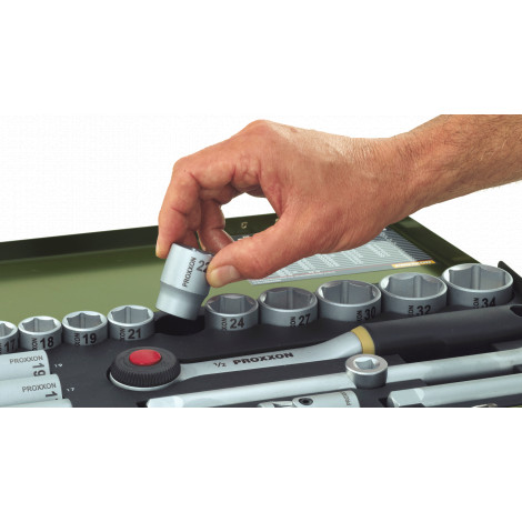 Proxxon | Socket and Ratchet Set, 3/8" | 65 pc(s)