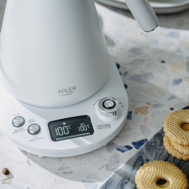 Adler | Kettle | AD 1349w | Electric | 1100 W | 1 L | Stainless Steel | 360 rotational base | White
