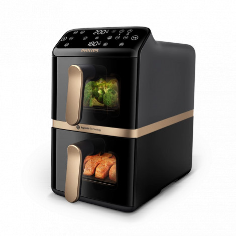 Philips Dual Basket Airfryer | NA462/70 4000 Series | Power 2750 W | Capacity 10 L | Rapid Air technology | Black