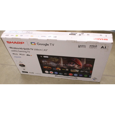 SALE OUT. Sharp 43HR7265E | 43 | Smart TV | Google TV | Black | DAMAGED PACKAGING