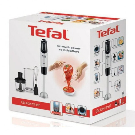TEFAL | Blender | Quickchef 3-in-1 HB656838 | Hand Blender | 1000 W | Number of speeds 20 | Turbo mode | Chopper | Black