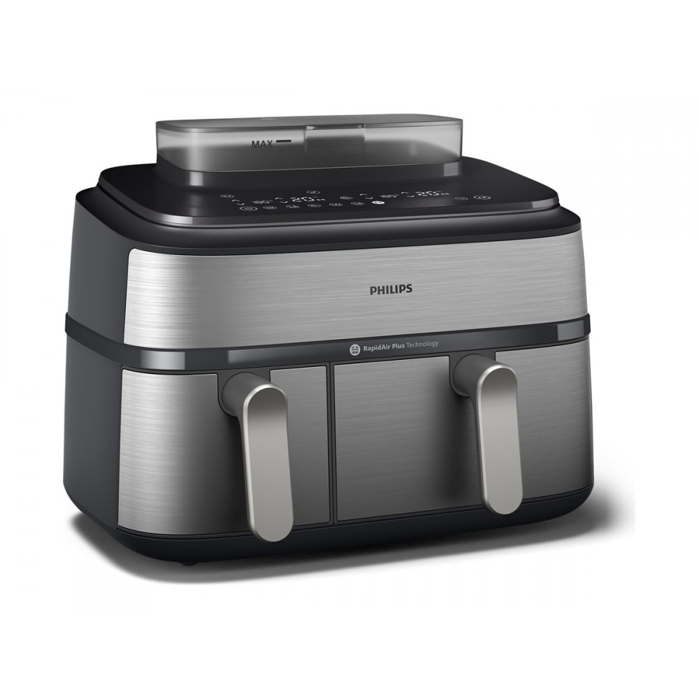 Philips Dual Basket Airfryer | NA555/00 5000 series | Power 2750 W | Capacity 9 L | RapidAir Plus | Silver